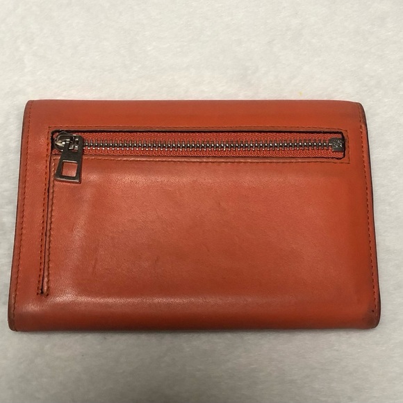 Loewe Orange Leather Bi-Fold Vertical Wallet,Size approx-5.5”x 3.75” - Picture 4 of 15